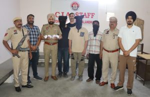 JALANDHAR POLICE ARREST THREE, SEIZE 150 GRAMS OF HEROIN AND FOUR ILLEGAL FIREARMS