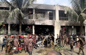 Bangladesh Air Force training jet crashes into Dhaka school, 19 killed, dozens injured