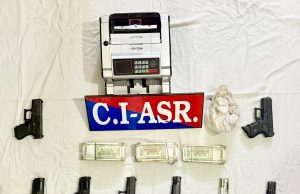 CROSS-BORDER SMUGGLING NETWORK BUSTED IN AMRITSAR; THREE HELD WITH 8 PISTOLS, 1KG HEROIN, ₹2.9L DRUG MONEY