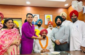BALJINDER DHILLON ASSUMES OFFICE AS CHAIRMAN OF PUNJAB AGRO FOODGRAINS CORPORATION IN PRESENCE OF AMAN ARORA