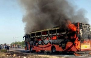20 killed, 16 injured as bus catches fire near Jaisalmer