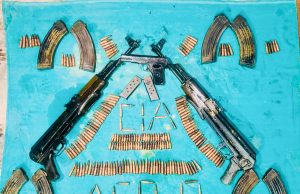 TWO AK-SERIES ASSAULT RIFLES, ONE SOPHISTICATED PISTOL RECOVERED FROM NEAR INDO-PAK BORDER IN AMRITSAR