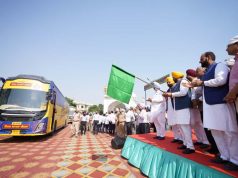 CM FLAGS OFF FIRST BATCH OF BUSES CARRYING DEVOTEES TO AMRITSAR