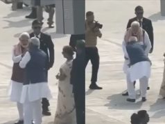 Nitish Kumar tries to touch PM Modi’s feet after taking oath as Bihar CM