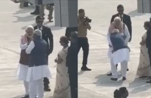 Nitish Kumar tries to touch PM Modi’s feet after taking oath as Bihar CM