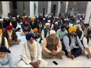 A large number of Sangat attends Gurbani Kirtan at Sri Guru Singh Sabha