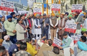 AAP Protests Against Haryana CM Nayab Singh Saini Outside Desh Bhagat University, Also Burns Effigy of PM Modi