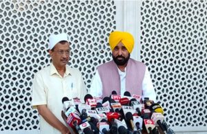 Arvind Kejriwal, CM Mann pay obeisance at Golden Temple with families
