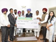 Transport Minister Harpal Cheema Presents ₹40 Lakh Insurance Cheque to Family of Deceased PRTC Conductor