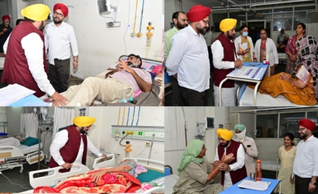Cm mann visit in bathinda hospital Cm mann visit in bathinda hospital