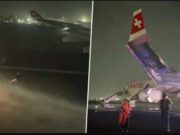 Swiss flight aborts takeoff at Delhi airport after engine fire, six passengers injured