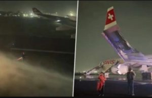Swiss flight aborts takeoff at Delhi airport after engine fire, six passengers injured