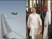 UAE Air Force F-16 jets escort PM Modi’s aircraft during Abu Dhabi arrival