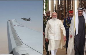 UAE Air Force F-16 jets escort PM Modi’s aircraft during Abu Dhabi arrival