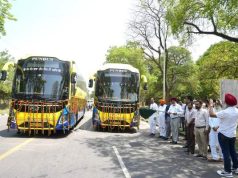 मान सरकार का एक और बड़ा तोहफा, परिवहन मंत्री हरपाल चीमा ने 19 नई वोल्वो बसों को दिखाई हरी झंडी
