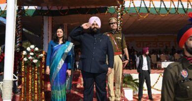 76th R-Day: Cabinet Minister Harjot Singh Bains unfurls National flag