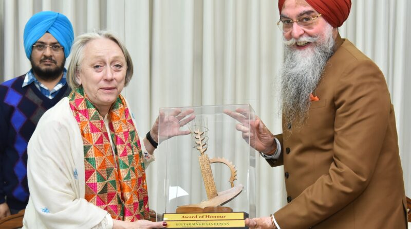 British Deputy High Commissioner Chandigarh Caroline Rowett meets Punjab Vidhan Sabha Speaker S. Kultar Singh Sandhwan